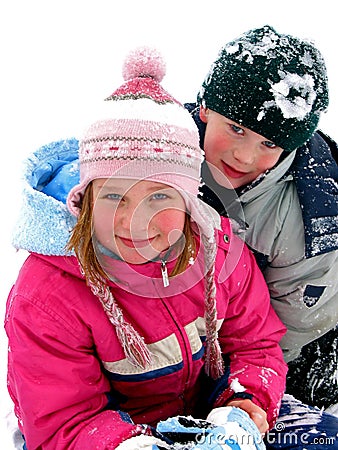 CHILDREN PLAYING IN SNOW (click image to zoom)