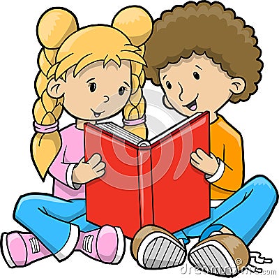 children reading books clip art. Children Reading Book Vector