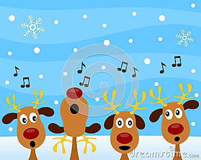 Christmas Carols on Christmas Carol With Reindeer Royalty Free Stock Photo   Image