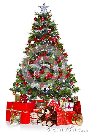 Royalty Free Stock Images: Christmas tree and presents isolated on white. Image: 22180109