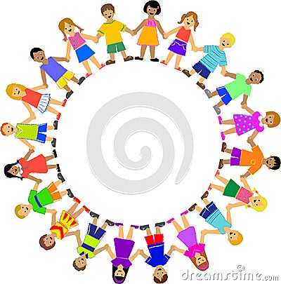 kids holding hands in a circle