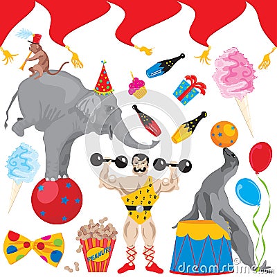 Monkey Birthday Cake on Circus Birthday Party Clip Art Icons Stock Images   Image  12609944