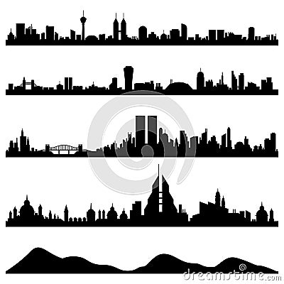 new york skyline silhouette. new york city skyline outline.