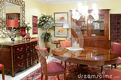 Classic Wood Furniture on Photo  Classic Living Room Table Warm Wood Furniture  Image  17315035