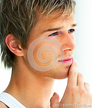 Closeup Shot Of A Handsome Young Man Looking Away