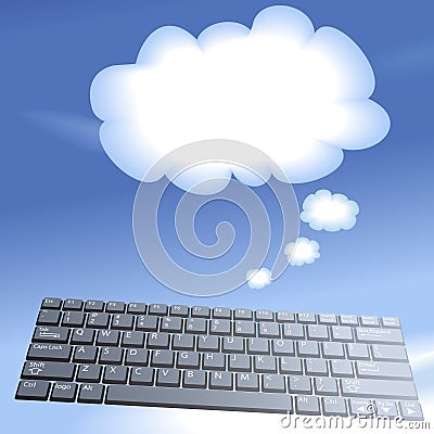 Cloud Computing Stocks on Home   Royalty Free Stock Photo  Cloud Computing Floating Computer