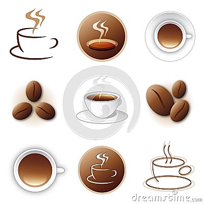 Coffee Shop Logo Designs on Coffee Icon And Logo Design Collection Royalty Free Stock Images