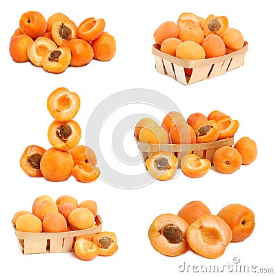 Stock Images: Collection of apricots in a baske