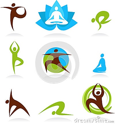 Royalty Free Vector Logos on Royalty Free Stock Images  Collection Of Yoga People Logos  Vector