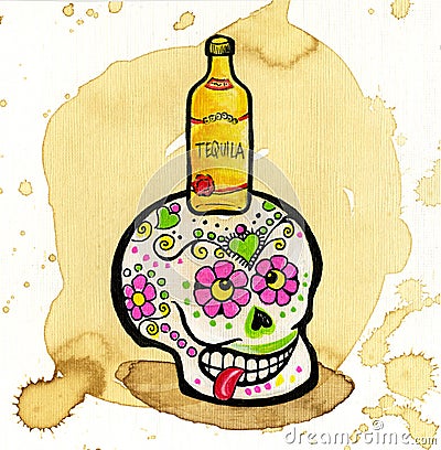 day of dead skull drawing. COLORFUL DAY OF THE DEAD SKULL