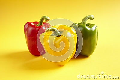 different coloured peppers