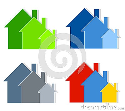 clipart house outline. COLOURFUL HOUSE SILHOUETTES