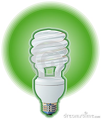  Bulbs on Vector Illustration  Compact Fluorescent Light Bulb  Image  3952007