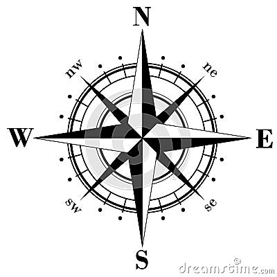 World Map Compass Rose