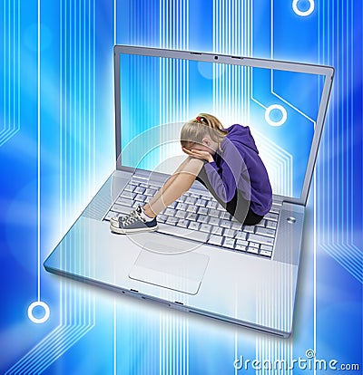 Desktop  Grounds on Computer Internet Cyber Bullying Stock Photo   Image  16026800