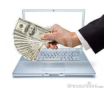  Desktop   Money on Computer Money Internet Transaction  Click Image To Zoom