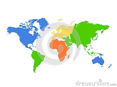 World  Continents on Stock Images  Continents World Map   Colorful  Image  3511394
