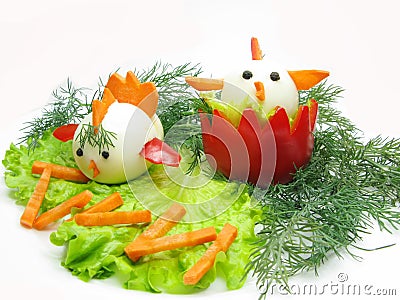 Creative Vegetable Salad With Eggs