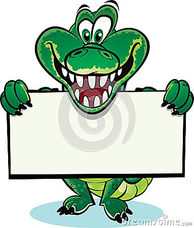 Crocodile Funny Sign on Royalty Free Stock Photo  Crocodile Holding Sign  Image  15686655