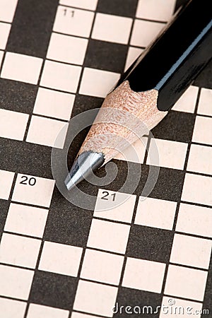 Crossword on Crossword Puzzle   Pencil Royalty Free Stock Photos   Image  4797568