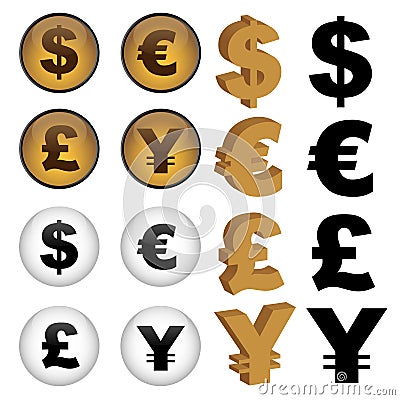 currency symbols vector. currency symbols vector.
