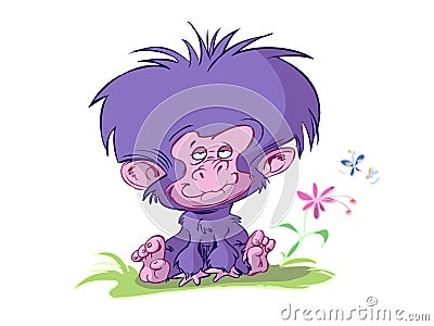 cute baby images cartoon. Stock Images: Cute baby cartoon monkey