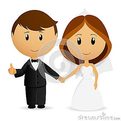 Cute Wedding Photo on Cute Cartoon Wedding Couple Royalty Free Stock Photography   Image