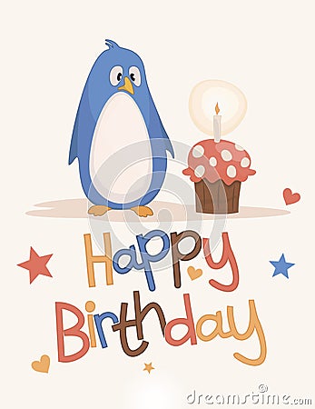 Vector Illustration: Cute happy birthday card. Image: 2