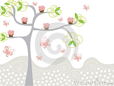wallpaper cute pink. CUTE PINK CUPCAKES ON A TREE