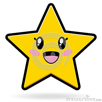 Star on An Illustration Of A Cute Star Character   Mascot  Available In Vector