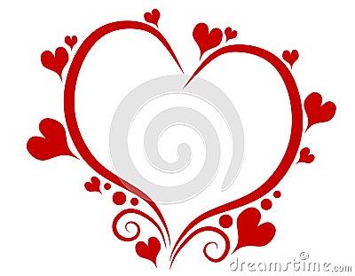 DECORATIVE RED VALENTINE'S DAY HEART OUTLINE (click image to zoom)