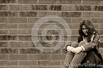 Teenage Girls on Home   Royalty Free Stock Photo  Depressed Teen Girl Homeless