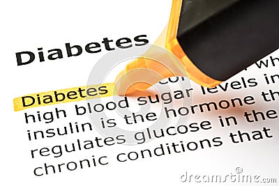 'Diabetes' Highlighted In Orange Royalty Free Stock Photo - Image: 19645965