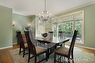 Dining Room With Green Walls Royalty Free Stock Image - Image ...