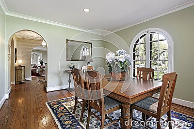 Dining Room With Green Walls Royalty Free Stock Image - Image: 8909936
