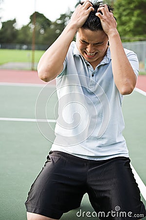 Disappointed Tennis Player Royalty Free Stock
