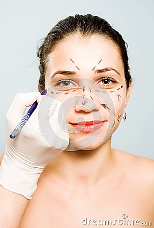 Facial Plastic Surgery on Stock Images  Drawing Lines For Facial Plastic Surgery  Image  7221109