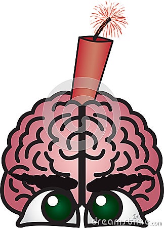 Cartoon Images Of The Brain. Vector illustration of a rain