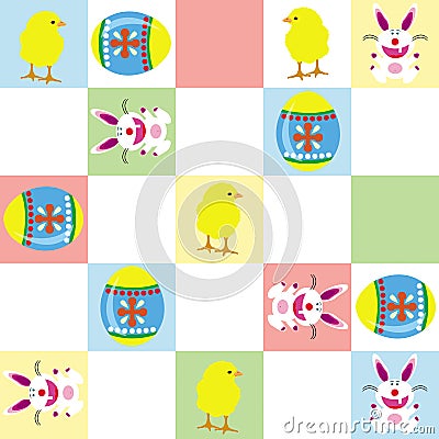 easter bunnies and chicks and eggs. EASTER BUNNY AND CHICK PATTERN