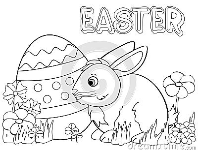 Easter Bunny Coloring on Easter Bunny Coloring Page Royalty Free Stock Photo   Image  12611455