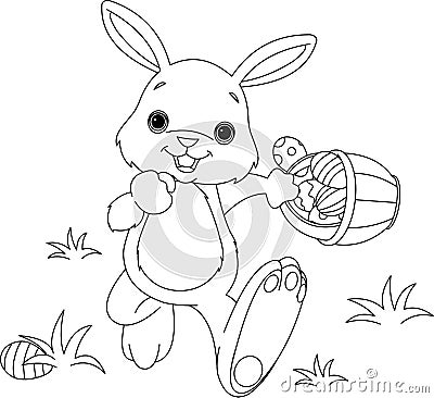 easter bunnies coloring pages. easter bunnies and eggs.