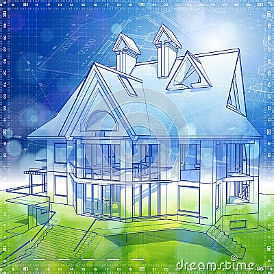 Architecture  Home Design on Ecology Architecture Design  House  Plans Stock Image   Image