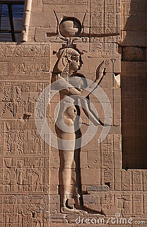 Egyptian Architecture on Egyptian Goddess Isis  A Bas Relief On Temple Of Isis On The Philae