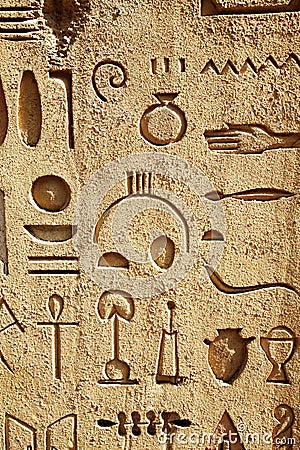 Egyptian Architecture on Egyptian Hieroglyphs Royalty Free Stock Photography   Image  6540707