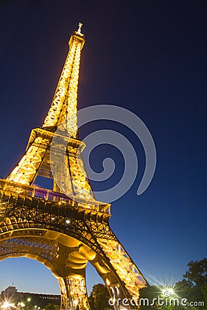 Paris Eiffel Tower Pictures  Information on Stock Image  Eiffel Tower In Paris By Night  Image  17863801