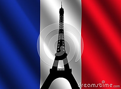 France Eiffel Tower Picture on Stock Illustration  Eiffel Tower With French Flag  Image  5910785