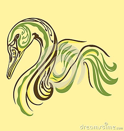 Stock Images: Elegant tattoo Swan. Image: 10039574