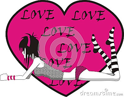 Love Heart Emo. EMO GIRL IN LOVE HEART