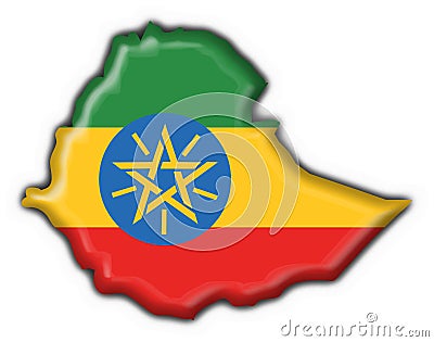 ETHIOPIA BUTTON FLAG MAP SHAPE