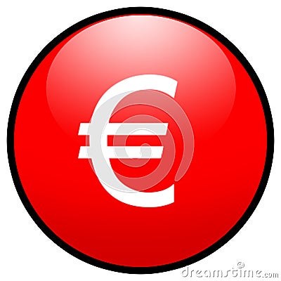 red euro sign. EURO SIGN BUTTON ICON (RED)